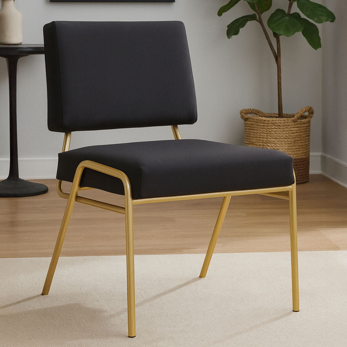 Black Linen Chair