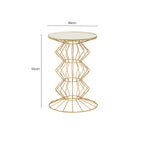 Gold Finish Side Table with Mirrored Top