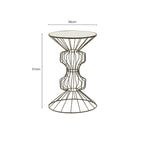 Black Finish Wire Frame and Mirror Top Side Table