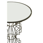 Black Finish Wire Frame and Mirror Top Side Table