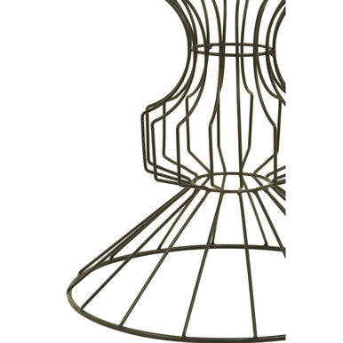 Black Finish Wire Frame and Mirror Top Side Table