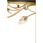 Black Wooden Top Round Side Table with Gold Metal Frame
