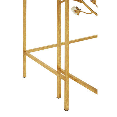 Set of 2 Black Wooden Top Tables with Gold Metal Frame