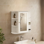 Seven Shelf Mirrored Door Bathroom Cabinet