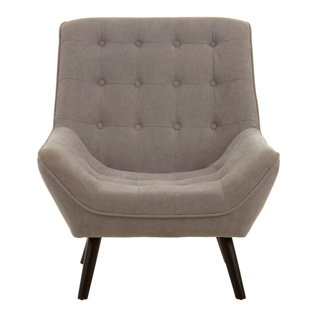 Grey Linen Effect Accent Chair with Stitched Detail