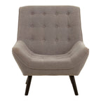 Grey Linen Effect Accent Chair with Stitched Detail