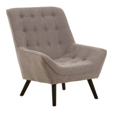 Grey Linen Effect Accent Chair with Stitched Detail