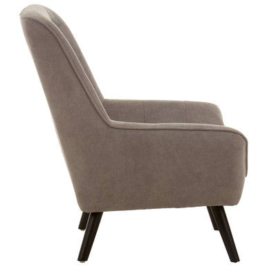Grey Linen Effect Accent Chair with Stitched Detail