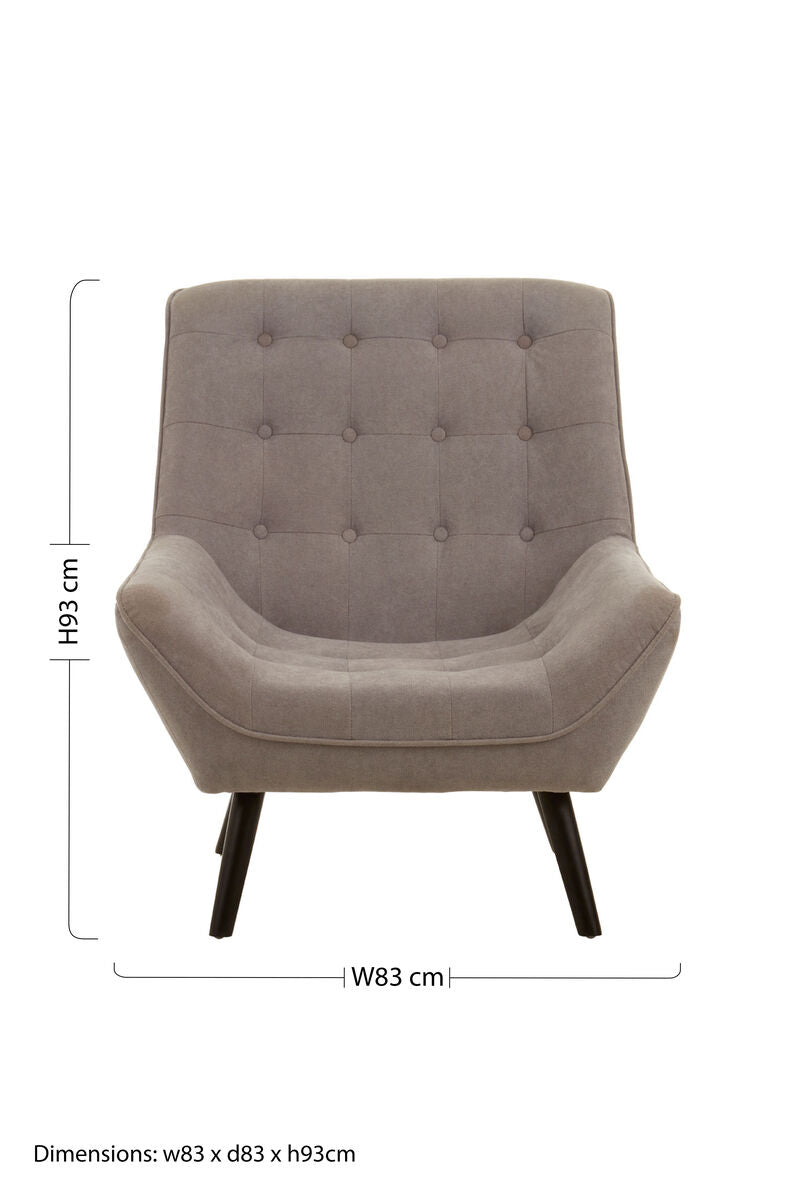 Grey Linen Effect Accent Chair with Stitched Detail