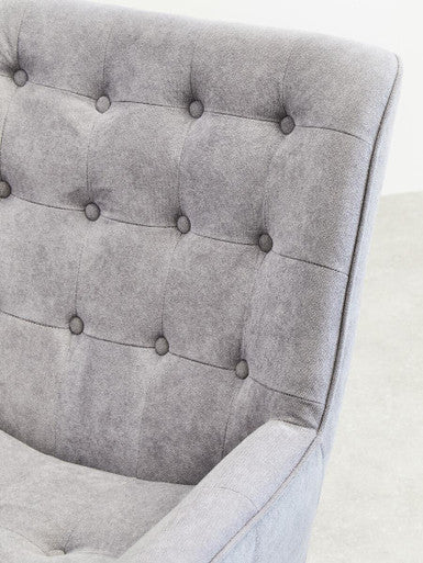 Grey Linen Effect Accent Chair with Stitched Detail