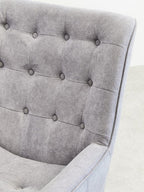 Grey Linen Effect Accent Chair with Stitched Detail