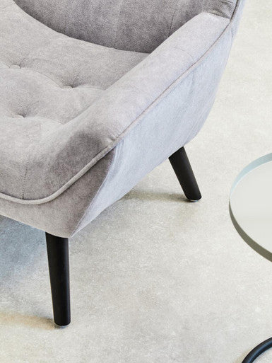 Grey Linen Effect Accent Chair with Stitched Detail