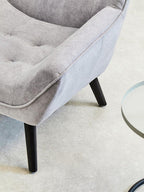 Grey Linen Effect Accent Chair with Stitched Detail