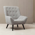 Grey Linen Effect Accent Chair with Stitched Detail