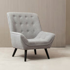 Grey Linen Effect Accent Chair with Stitched Detail