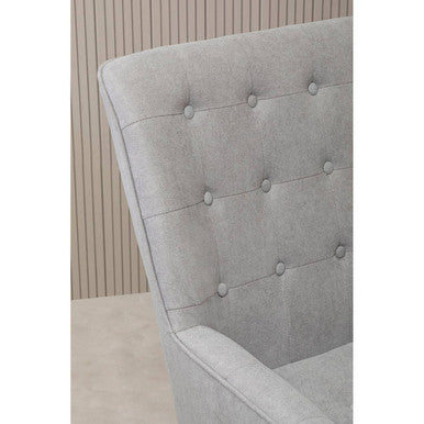 Grey Linen Effect Accent Chair with Stitched Detail