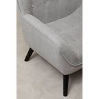 Grey Linen Effect Accent Chair with Stitched Detail
