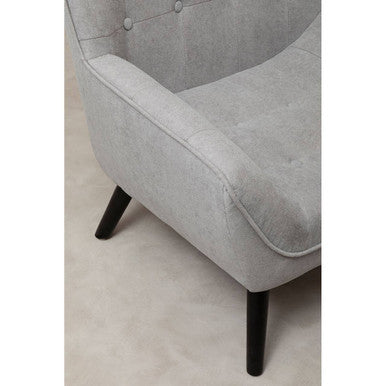 Grey Linen Effect Accent Chair with Stitched Detail