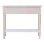 White and Natural Wooden 2 Drawer Console Table with Lower Shelf