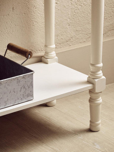 White and Natural Wooden 2 Drawer Console Table with Lower Shelf