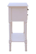 White and Natural Wooden 3 Drawer Console Table with Lower Shelf