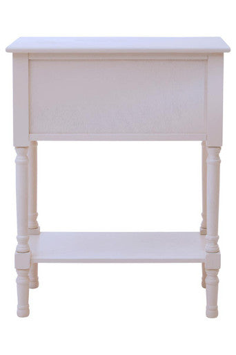 White and Natural Wooden 3 Drawer Console Table with Lower Shelf