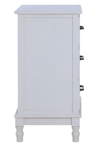 White and Natural Wooden 3 Drawer Chest