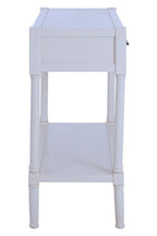 Pearl White Wooden 2 Drawer Console Table with Lower Shelf