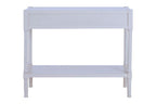 Pearl White Wooden 2 Drawer Console Table with Lower Shelf