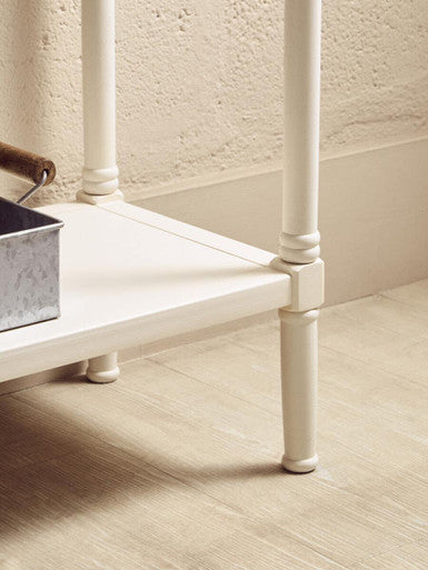 Pearl White Wooden 2 Drawer Console Table with Lower Shelf