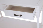 Pearl White Wooden 2 Drawer Console Table with Lower Shelf