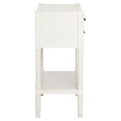 Pearl White Wooden 3 Drawer Console Table with Lower Shelf