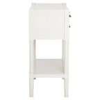 Pearl White Wooden 3 Drawer Console Table with Lower Shelf