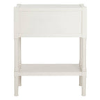Pearl White Wooden 3 Drawer Console Table with Lower Shelf