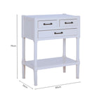 Pearl White Wooden 3 Drawer Console Table with Lower Shelf
