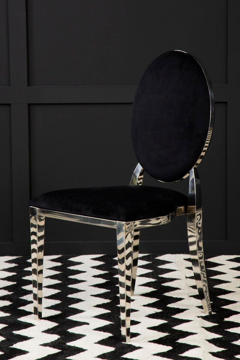 Stackable Silver Finish Dining Chair