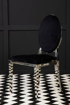 Stackable Silver Finish Dining Chair