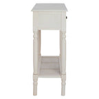 Antique White Wooden 2 Drawer Console Table with Lower Shelf