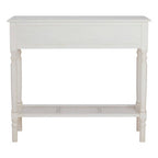 Antique White Wooden 2 Drawer Console Table with Lower Shelf