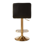 Black Leather Effect Bar Stool with Gold Finish Base