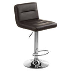 Black Leather Effect Adjustable Bar Chair