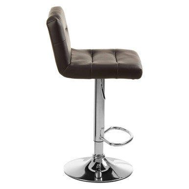 Black Leather Effect Adjustable Bar Chair
