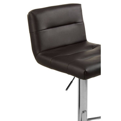 Black Leather Effect Adjustable Bar Chair