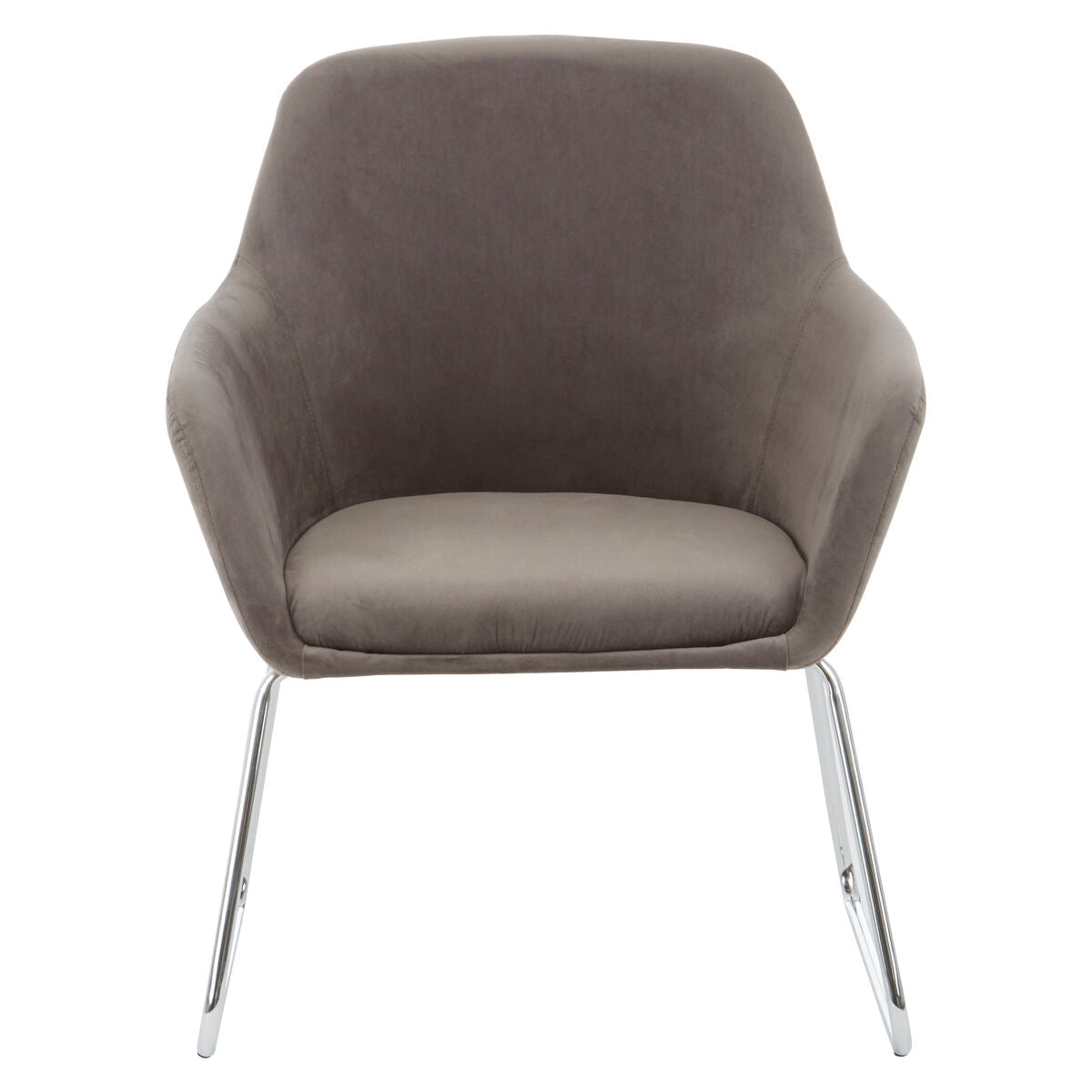 Grey Velvet Dining Chair with Chrome Legs