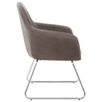 Grey Velvet Dining Chair with Chrome Legs
