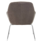 Grey Velvet Dining Chair with Chrome Legs