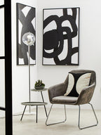 Grey Velvet Dining Chair with Chrome Legs