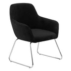 Black Velvet Dining Chair with Chrome Legs