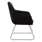 Black Velvet Dining Chair with Chrome Legs