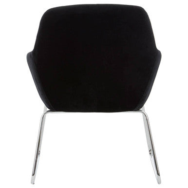 Black Velvet Dining Chair with Chrome Legs